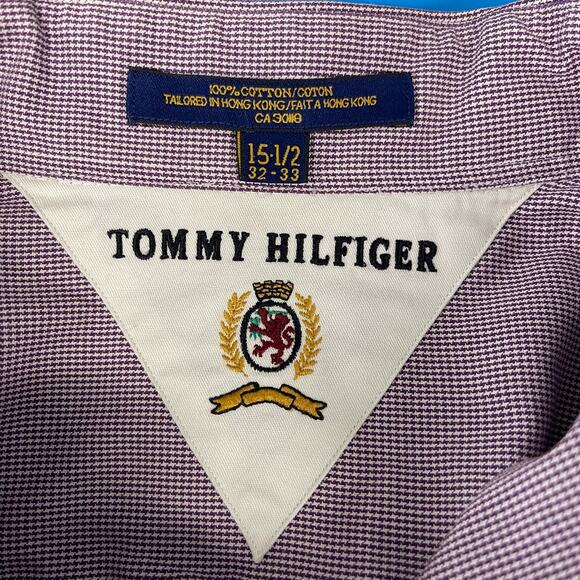 Tommy Hilfiger Men's Dress Shirt Size 15.5  32-33 Vintage Button Down Purple - Picture 3 of 9